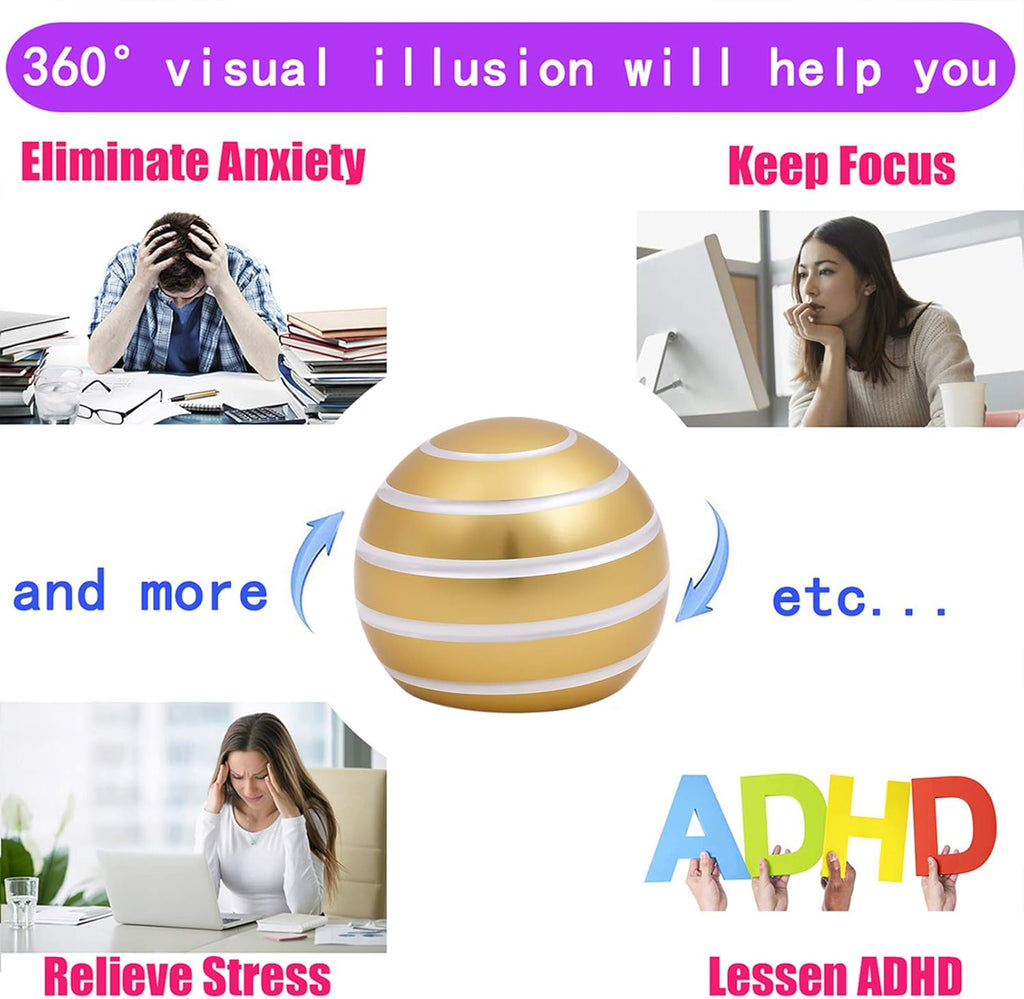 Desk-Kinetic-Toys Cool-Gadgets for Fidget: Cool-Stuff-Thing Game Toy for Adult Teen Children Kid, Stress Relief Optical-Illusion Gifts for Office School Home Man Women Christmas Spinning 180 Seconds