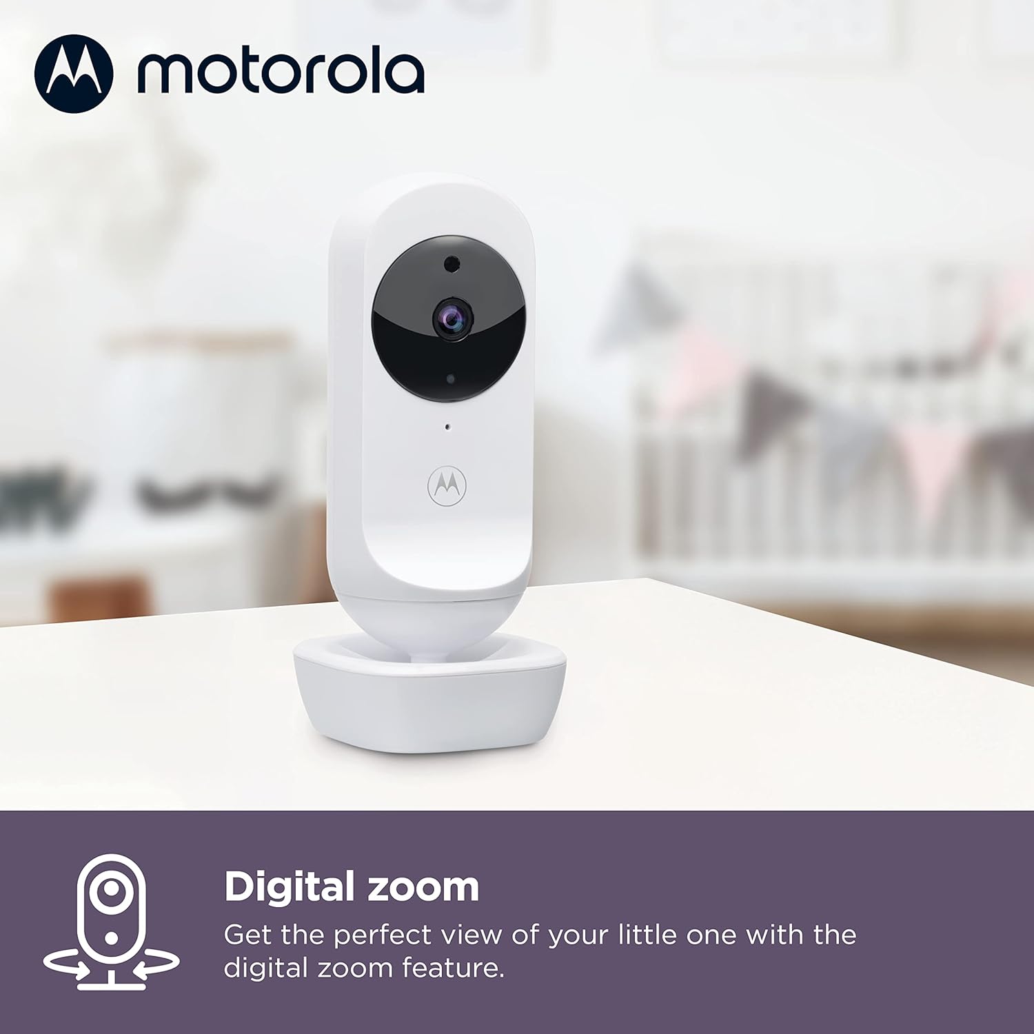 Motorola Nursery VM44 WiFi Video Baby Monitor with Camera, 4.3" Screen, 1000ft Range, 2-Way Audio, Pan/Tilt/Zoom, Room Temp, Lullabies, Night Vision