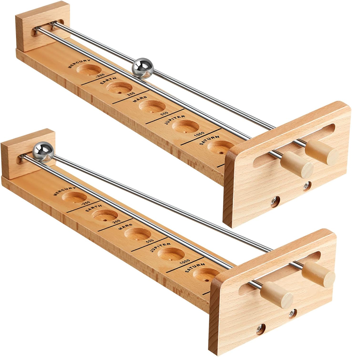 Deekin 2 Set Wooden Tabletop Games Classic Desktop Games Steel Ball Desktop Games Intelligent Exercise Ball Retro Toys for Teens Adults