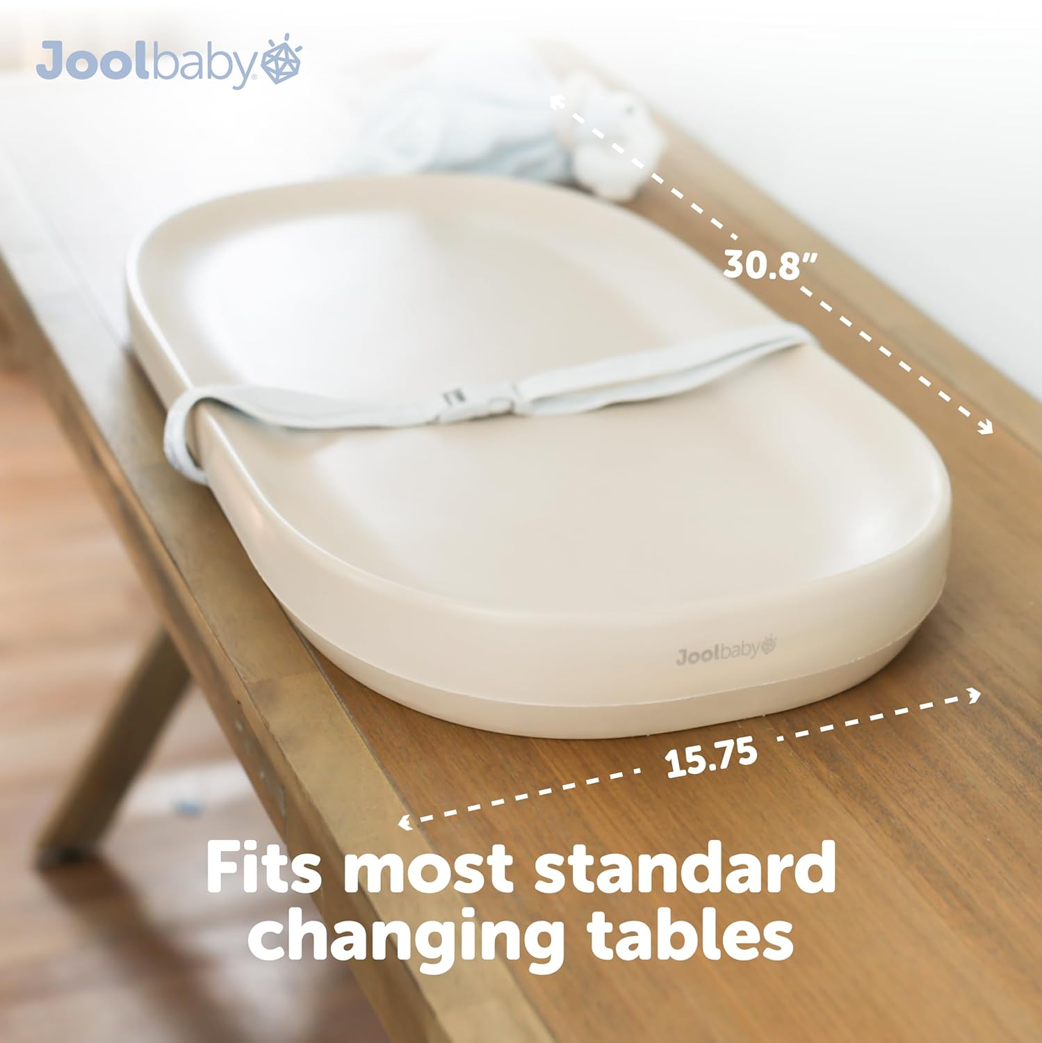Jool Baby Waterproof Baby Changing Pad - Easy to Clean, Lightweight & Portable - Large Foam Cushion for Comfort (Oatmeal)