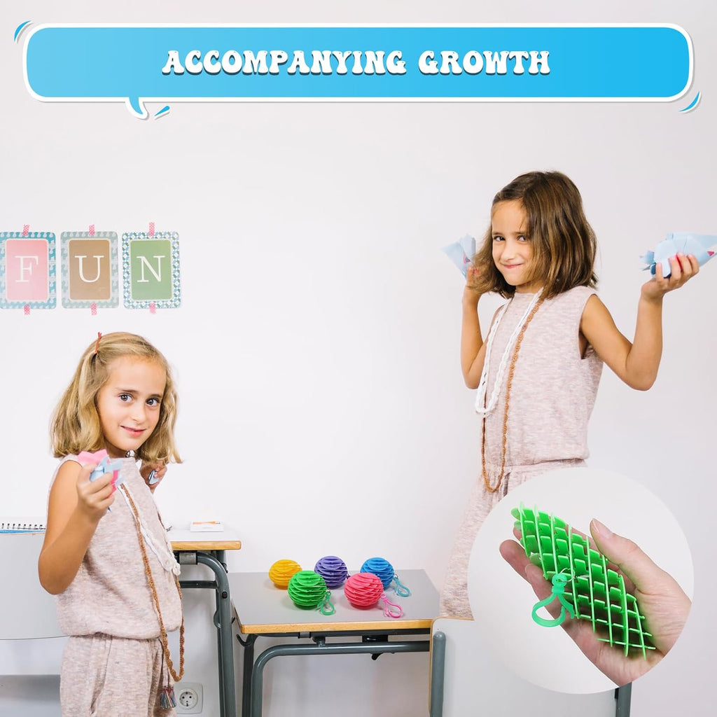 Hanging Decoration Style Elastic Worm Fidget Toy, Stretch and Squeeze Fidget Worm Sensory Toys for Kids,Gifts Stress and Anxiety Relief Calming Fidgets Desk Toys for Adults,Exercise Wrist (Blue)