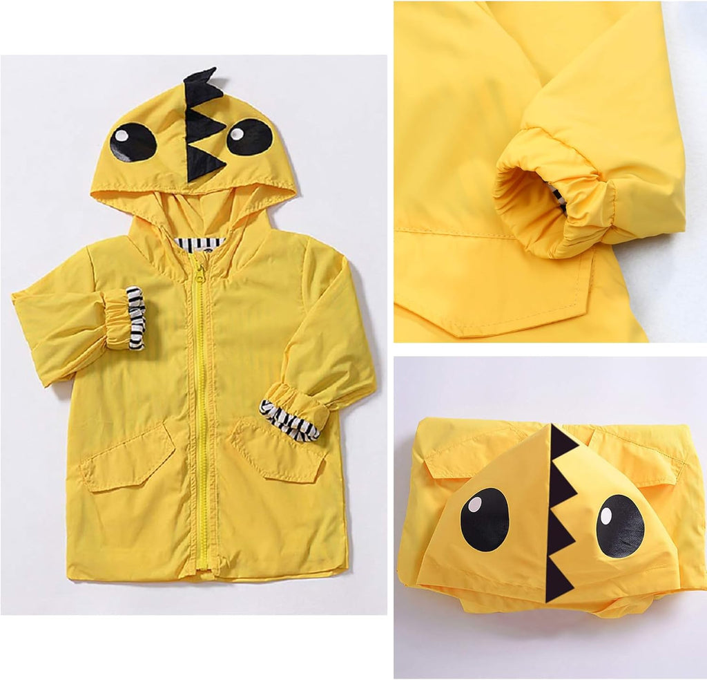 Toddler Baby Boy Girl Duck Rain Jacket Cute Cartoon Yellow Raincoat Hoodie Kids Coat Fall Winter School Outfit