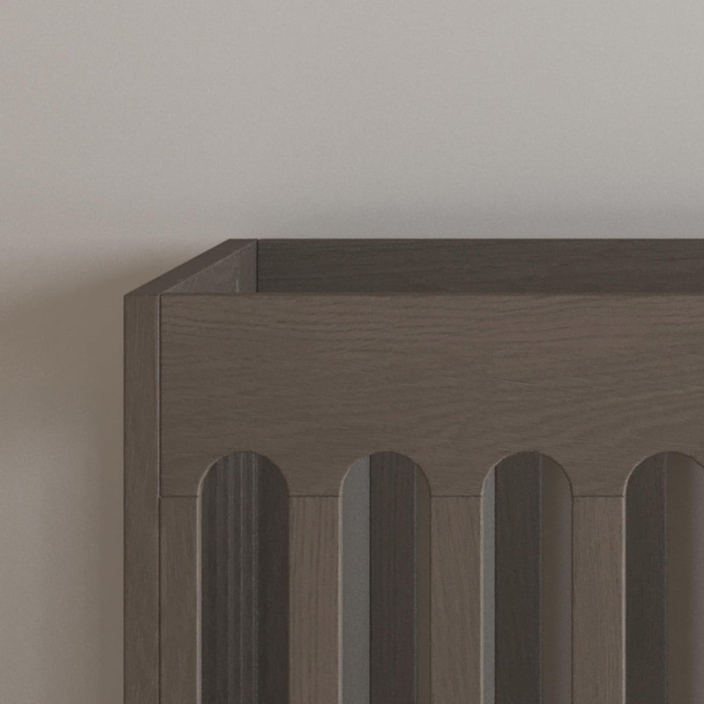 Foundations Boutique Compact Folding Crib 3 Pack for Hotels, Wood Crib, Commercial Casters, Includes 3" Foam Crib Mattress (Dapper Gray)