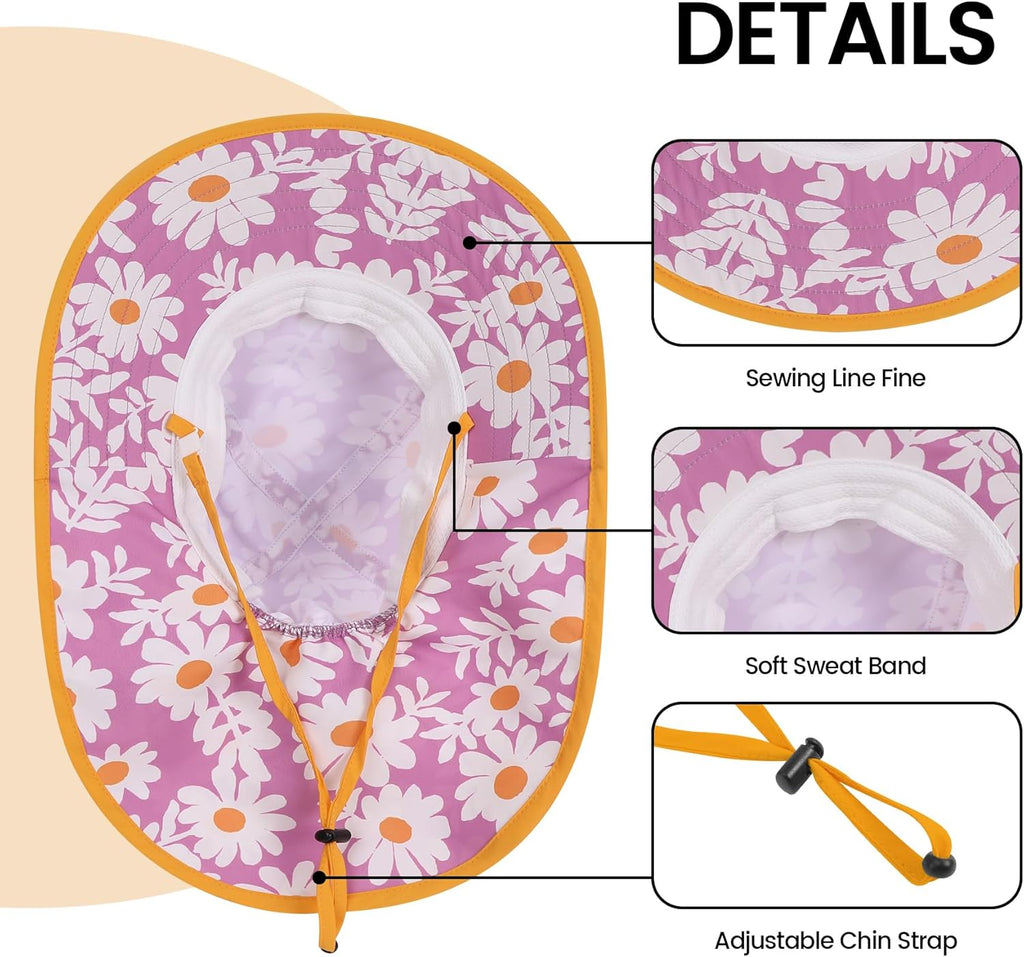 Baby Sun Hat with Neck Flap for Sun Protection Toddler Beach Hat UPF 50+ Outdoors 0-6 Years Boys Girls