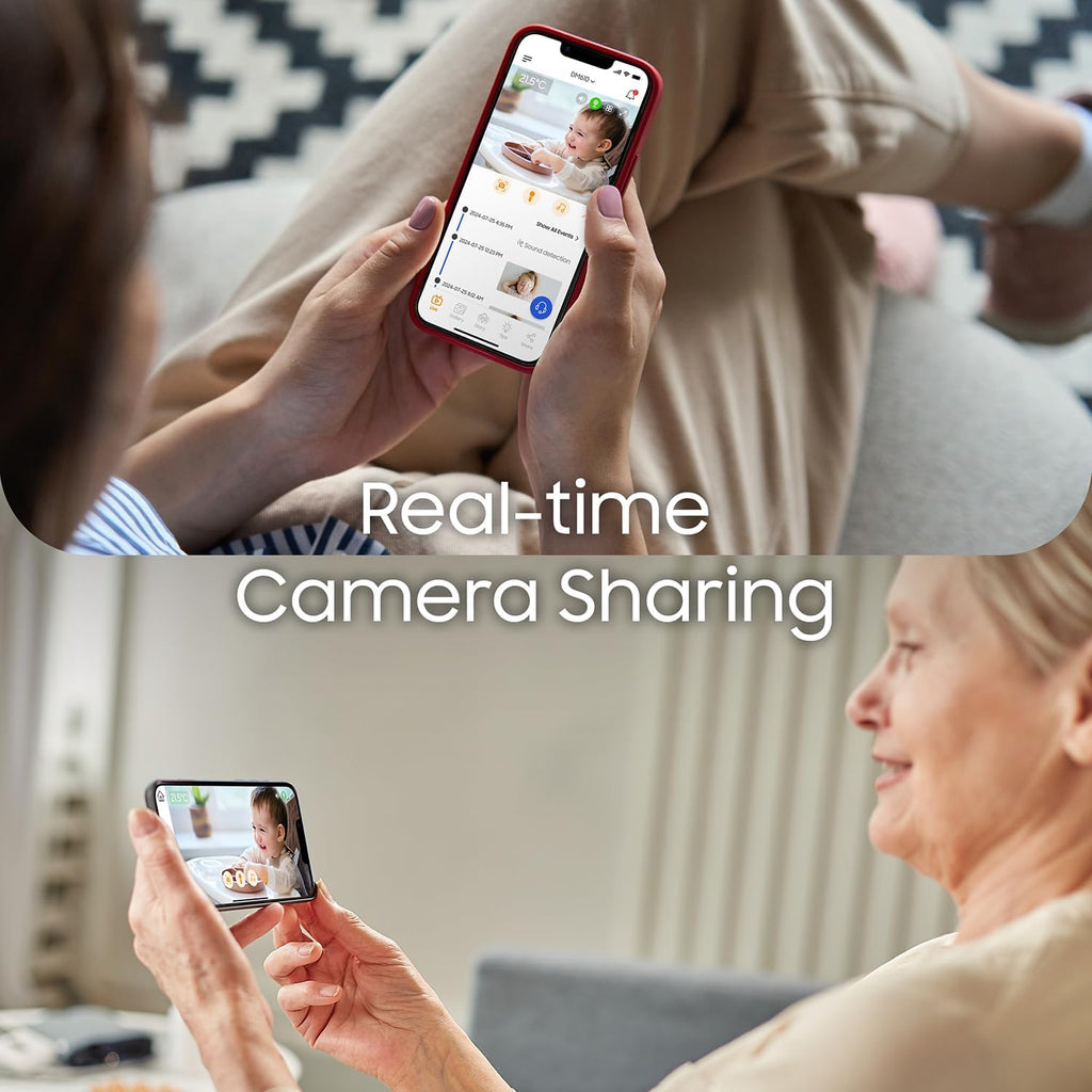 CHILLAX Baby Monitor Baby Mood Plus,5-inch 1080p HD Camera Wi-Fi Baby Monitor,with Sleep Trainer & Mood Light Soother,Flexible Gooseneck and 360°Pan View,Accessible via Phone App and Nursery Features