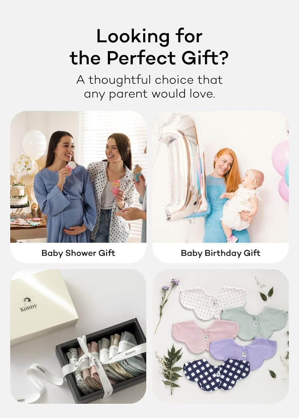 Konny Baby Bibs 5-Pack, 360 ° Rotate, Soft and Absorbent Bandana Drooling for Boys Girls baby Essentials