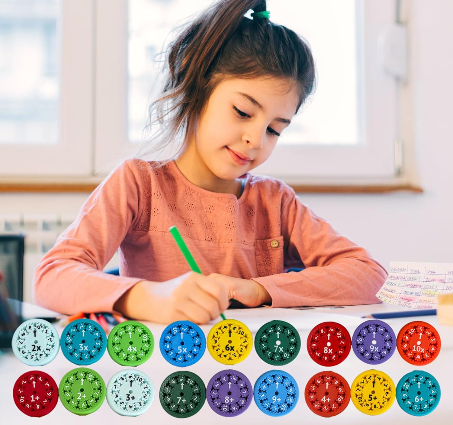 Math Facts Fidget Spinners, Math Facts Fidget Spinners for All The Stimmers, Multiplication Chat Game Fidget Toys for Adults Kids (Add Or Subtract 9pcs)