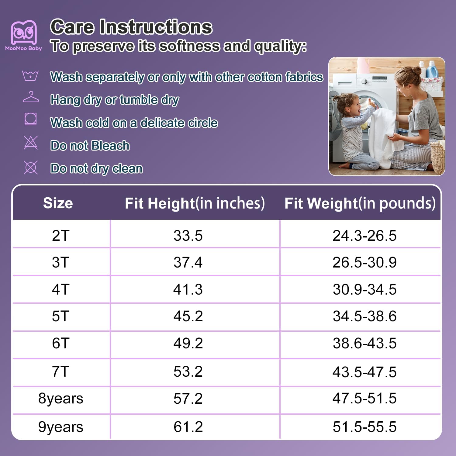 MooMoo Baby Absorbent Potty Training Pants 8 Packs Cotton Training Underwear for Girls 2T