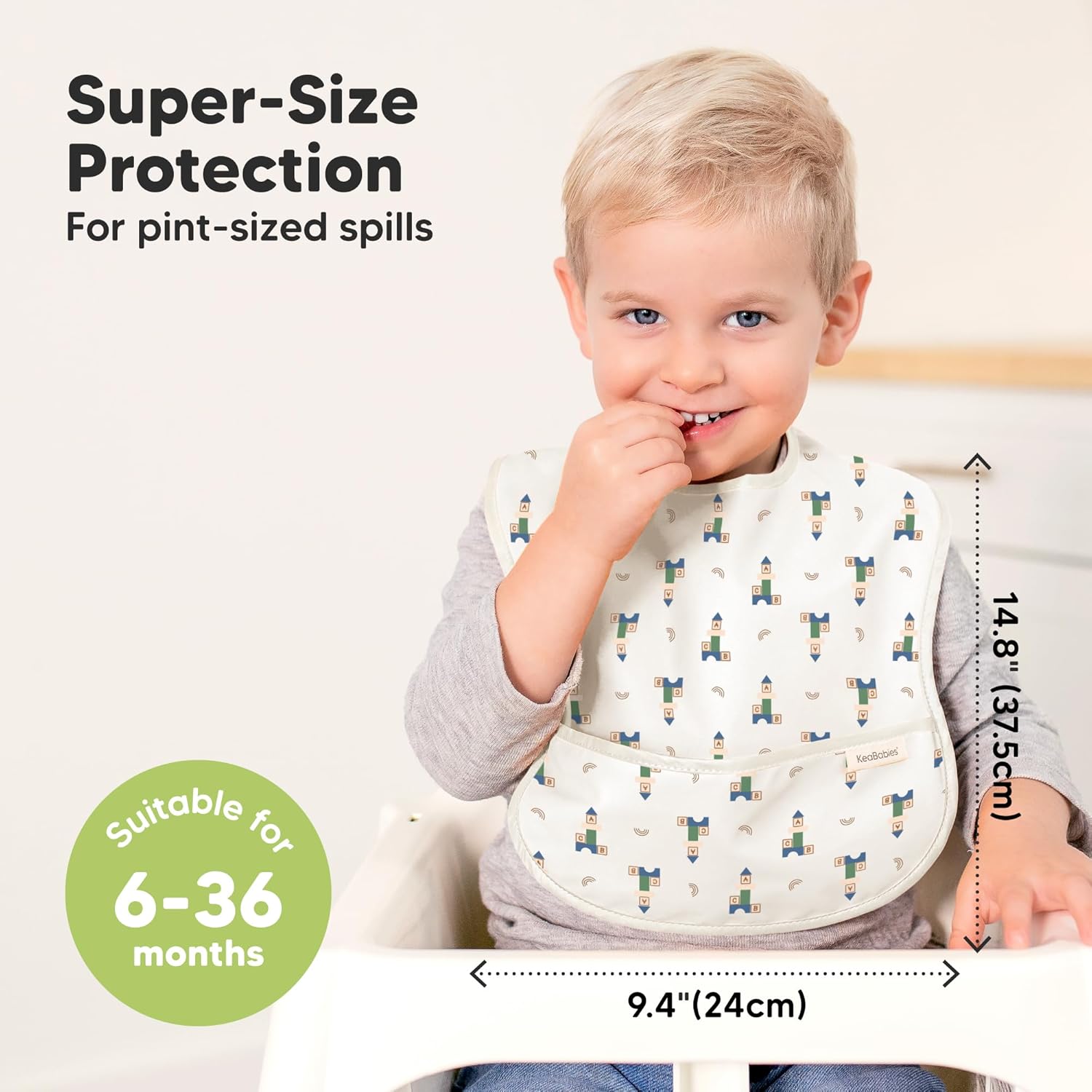 3-Pack Waterproof Baby Bibs for Eating - Lightweight Toddler Feeding Bibs with Large Food Catcher, Mess Proof, Food-Grade Baby Eating Essentials, Easy to Put On & Clean (Toy Land)