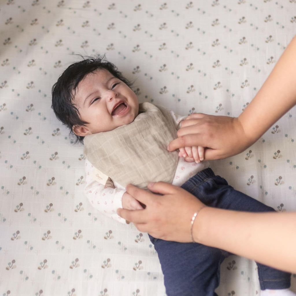 Crane Baby 100% Organic Cotton Baby Bibs, 3-pc. Set, Bunny Pattern For Boys, Girls, Unisex, Feeding, Drooling, Teething Bibs