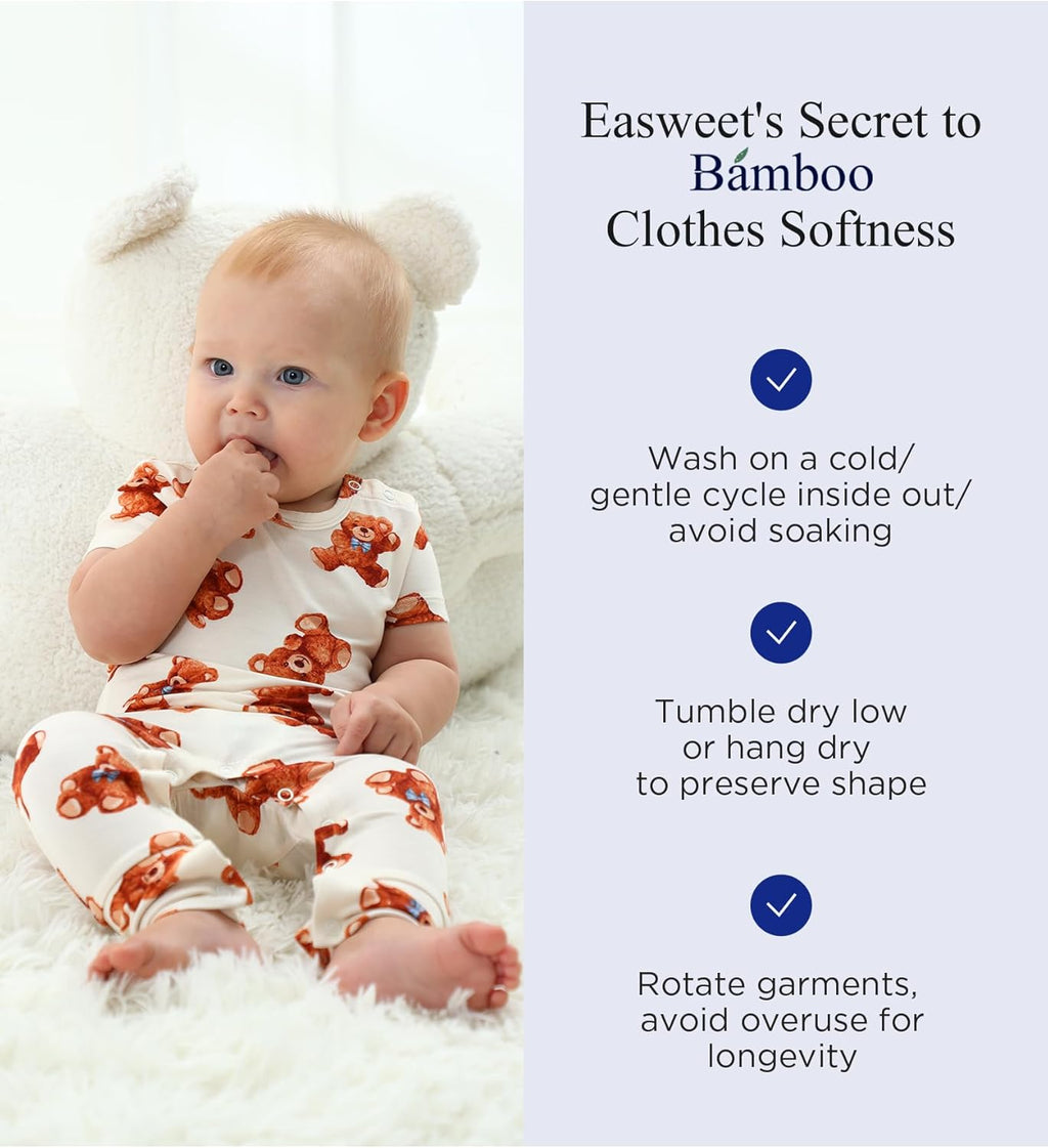 Bamboo Viscose Baby Boy Romper Short Sleeve Long Leg Jumpsuit Summer Outfit