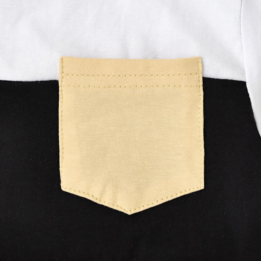 Baby Boy Clothes Toddler Boy Summer Outfits Short Sleeve Patchwork Top T-shirt & Pocket Pant Set 2 Piece 12 Months-4T