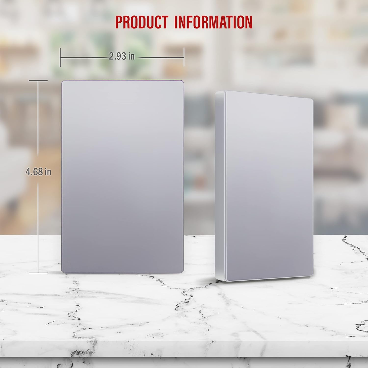 ENERLITES Screwless Blank Wall Plate, Child Safe Blank Device Outlet Cover, Standard Size, 1-Gang 4.68" x 2.93", Polycarbonate Thermoplastic, UL Listed, SI8801-SV, Silver