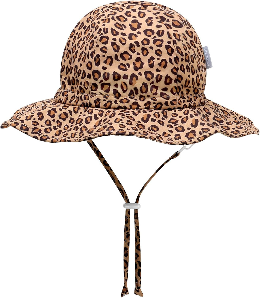 UPF 50+ Baby Bucket Hat - Wide Brim Sun Protection Beach Cap for Girls - Cute & Adjustable Toddler Hat
