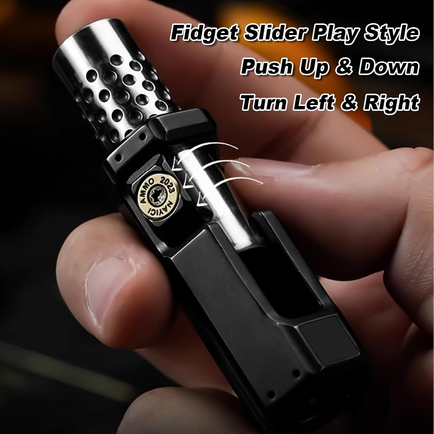 Fidget Toys Adults, Mechanical Bolt Fidget Slider Fidget Spinner Toys, EDC Fidget Toys Home Office Executive Desk Toys, Ideal Gift for ADHD/ADD/Autism (Silver/Black)