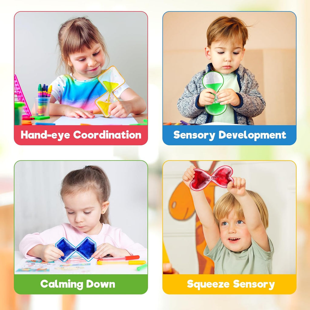 Sensory Toys Liquid Fidget Toys for Kids: 4 Pack Handheld Sensory Toys for Kids with Autism Autistic - Liquid Motion Sensory Fidget Toys for Calming