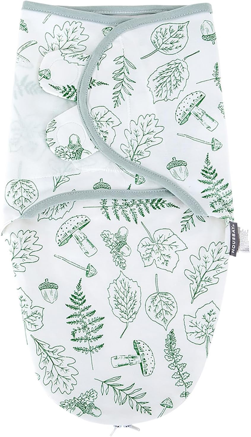 HOUSBAY Baby Swaddle Blanket Boy Girl, Super Soft 100% Cotton Newborn Adjustable Swaddles for 3-6 Months, 2-Way Zipper Sleep Sack 1 Pack