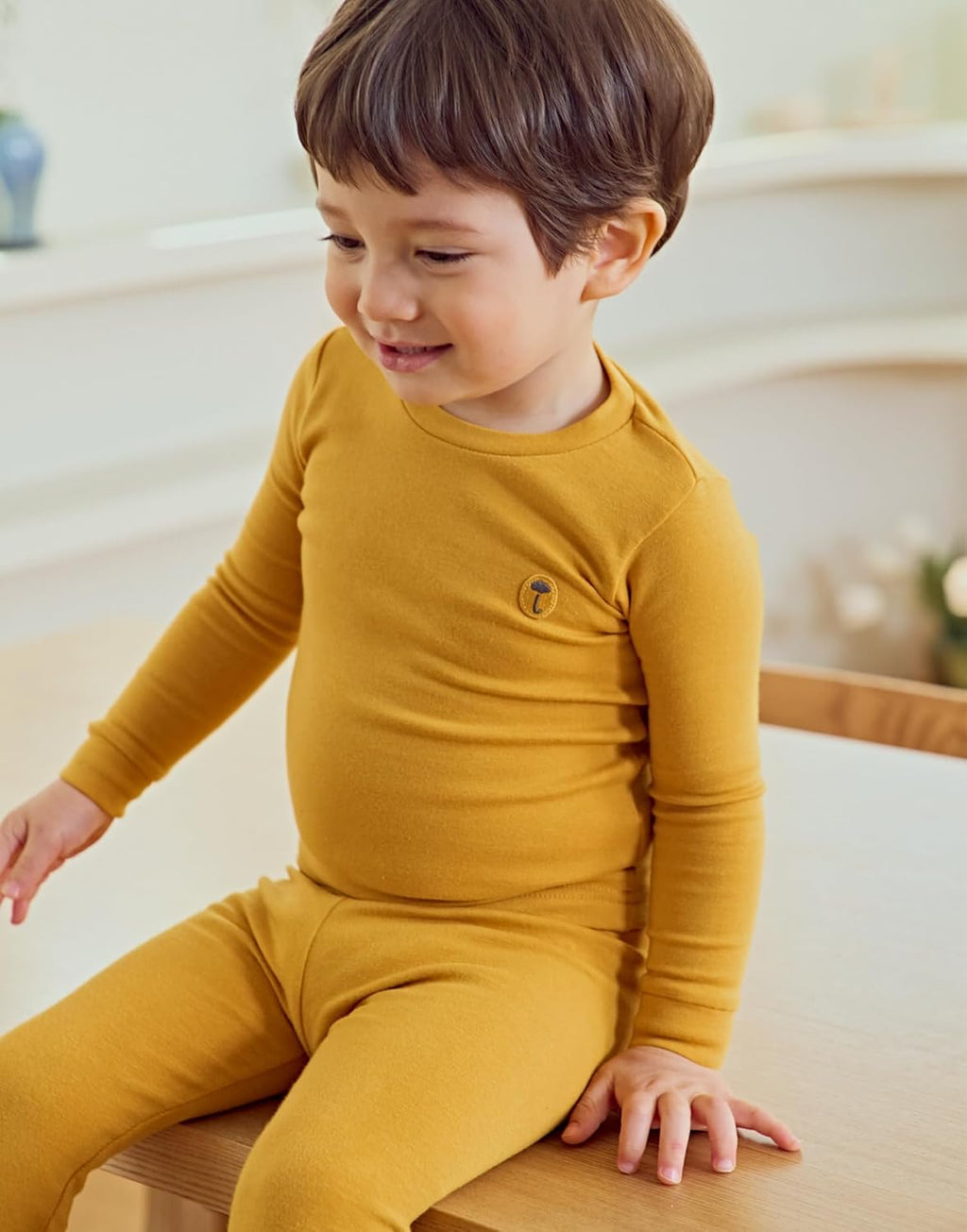 moimoln 6M-8Y Modal Cotton Solid Soft Breathable Baby Toddler Boys Girls Snug fit Pjs Long Sleeve Pajamas Set Sleepwear Daily