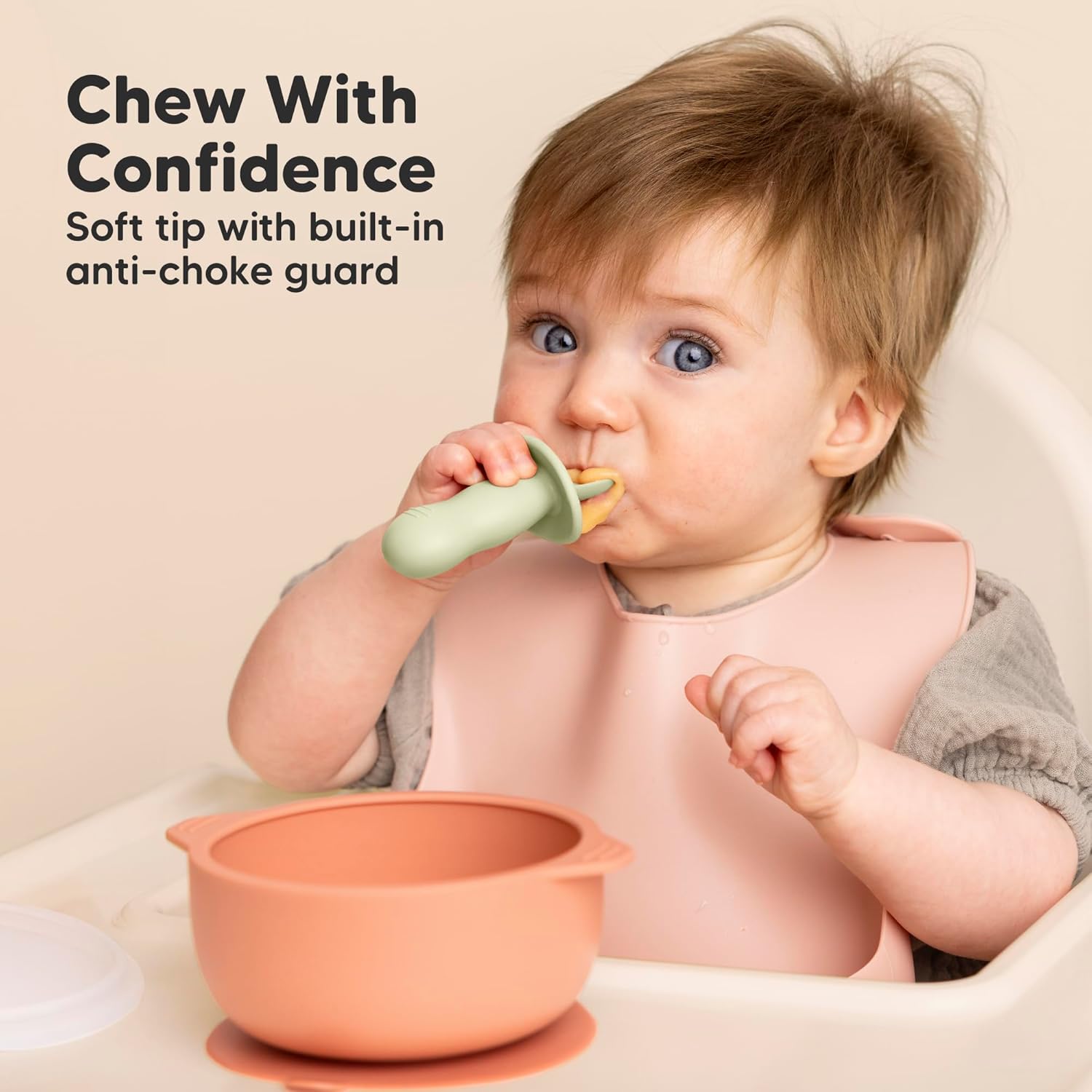 KeaBabies 4-Pack Silicone Baby Spoons and Forks Set - Baby Led Weaning Utensils 6-12 Months, Self Feeding Toddler Spoon & Fork for Training, Teething, Easy to Hold, BPA-Free Silicone (Sage)