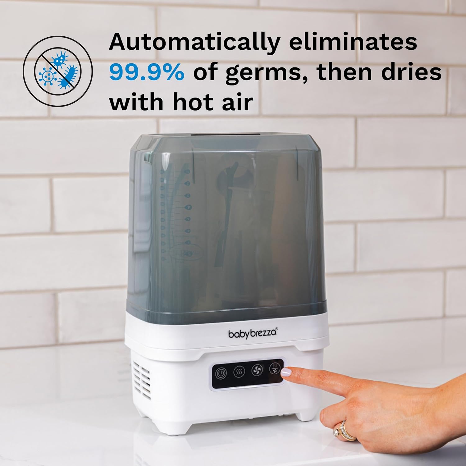 Baby Brezza Portable Baby Bottle Sterilizer Dryer for Travel - Mini Sterilizer Fits Bottles, Pump Parts and Accessories