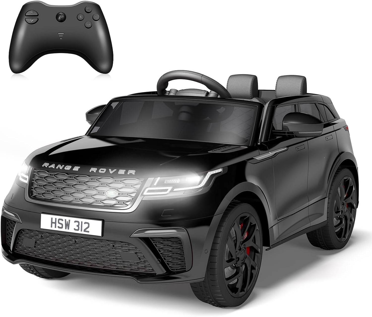 Hetoy Kids Ride On Car with Remote, Licensed Land Rover Kids Electric Car, Ride On Toys for Kids 3-8 with Mp3 Player, Rocking, Pull Rod, Black