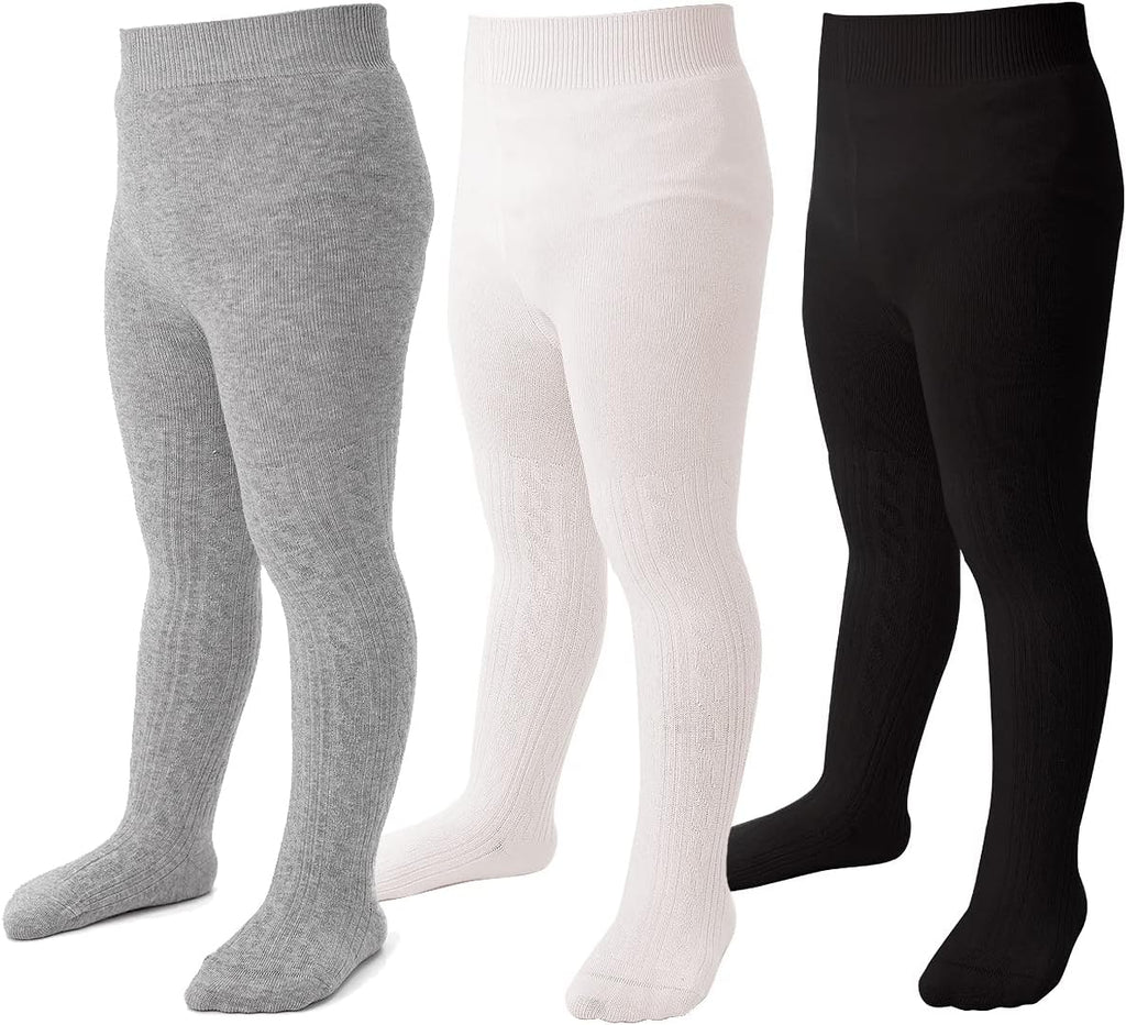 Marchare Baby Girls Tights Thick Solid Cable Knit Leggings Winter Warm Stockings For Toddler Girls 1/2/3/4/5 Pack