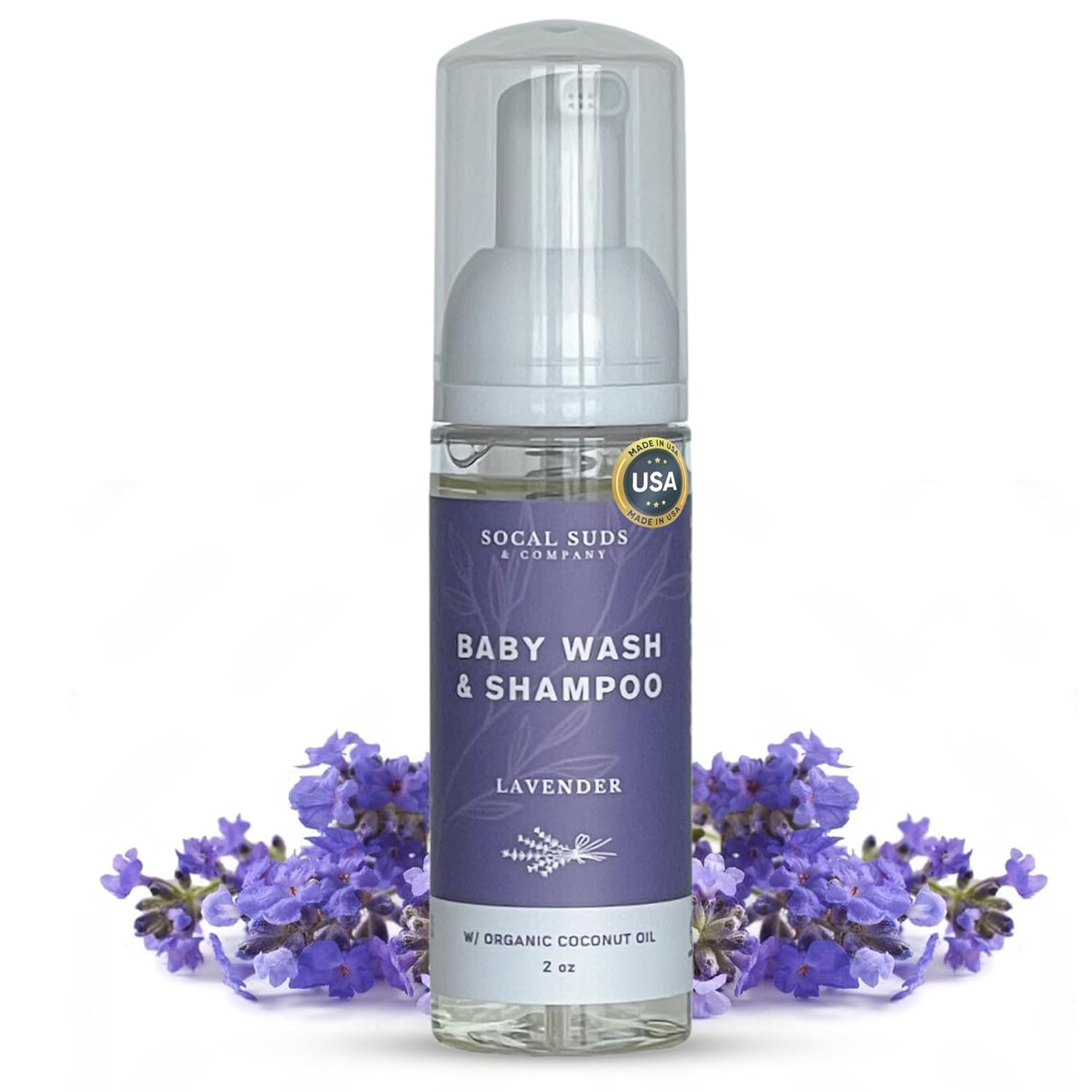 SoCal Suds & Company 2oz Organic Foaming Baby Wash & Shampoo - Lavender