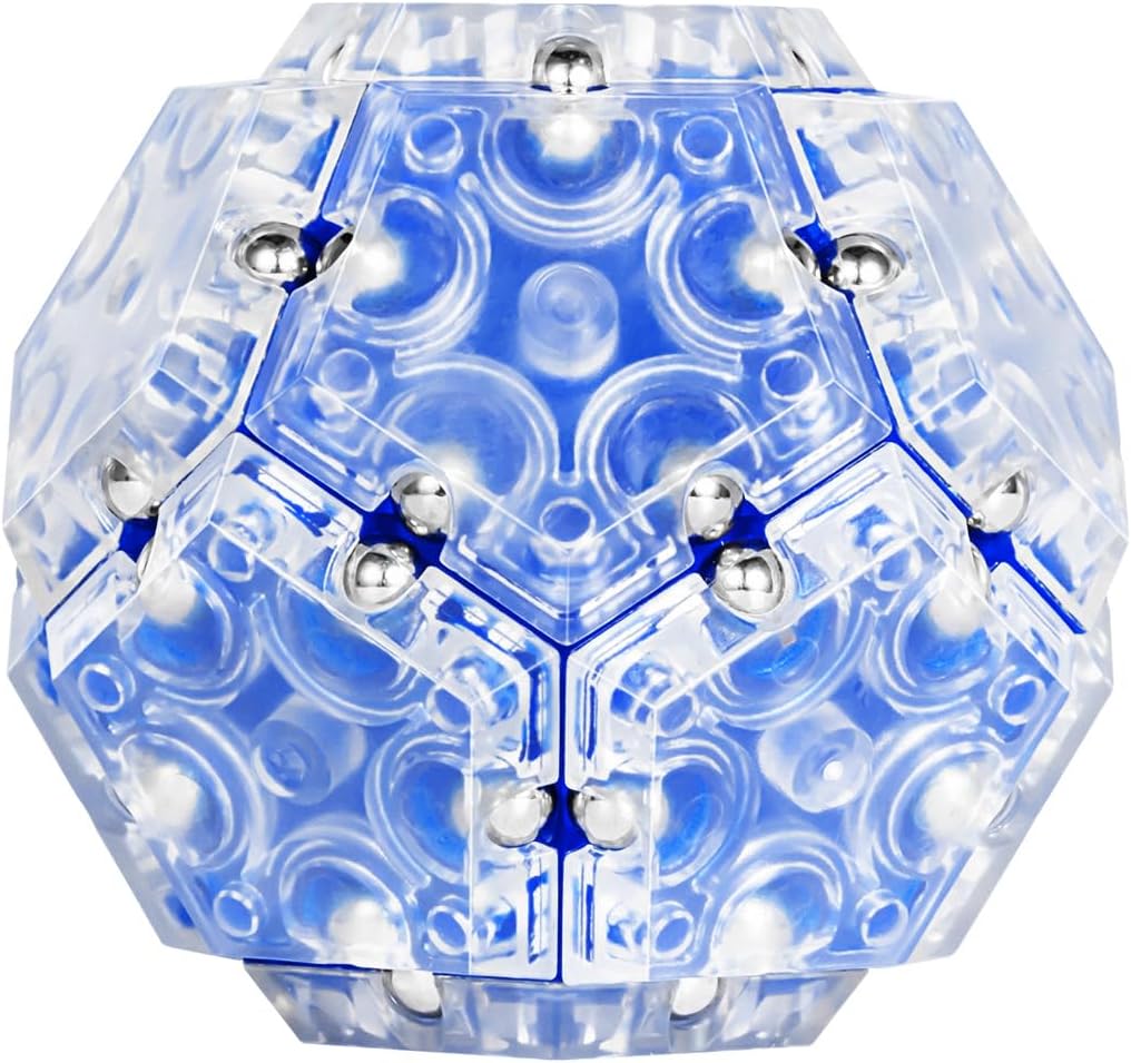 TEMI Fidget Sphere Toys of Fun Executive Desk Toy Puzzles for Adults 14+ Years Old Boys and Girls (blue pentagon-A901-4)