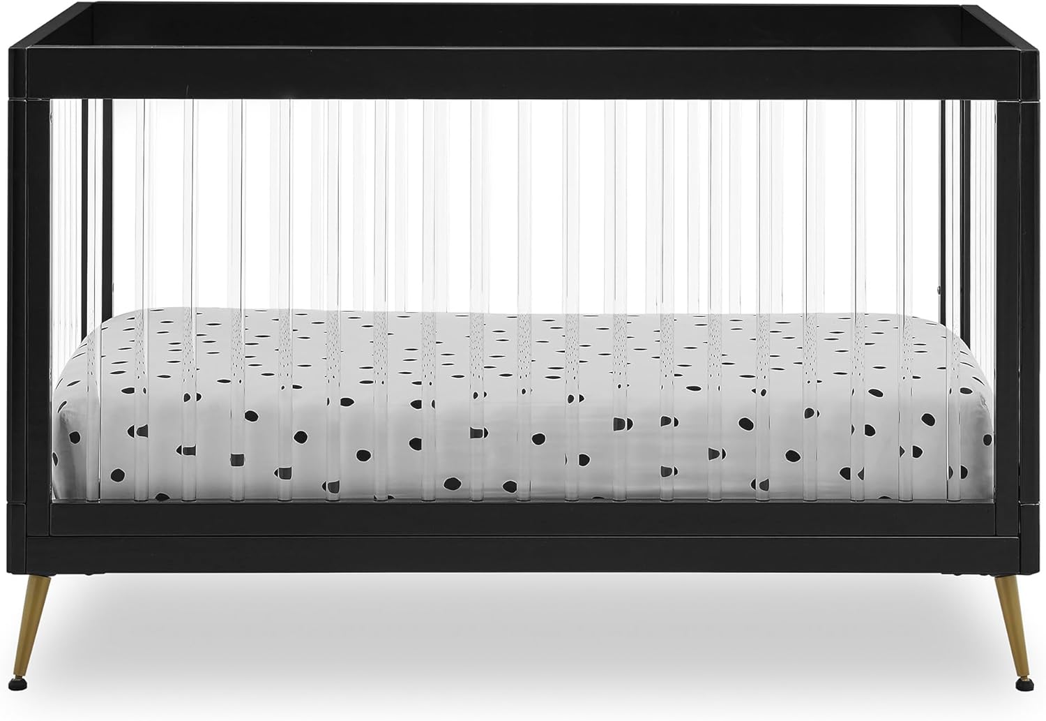 Delta Children Sloane 4-in-1 Acrylic Convertible Crib - Greenguard Gold Certified, Black/Bronze