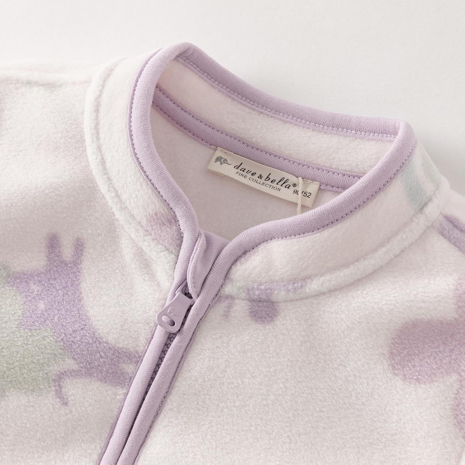 DAVE & BELLA Kids Printed Polar Fleece Jacket Toddler Baby Boys Girls Zip Up Long Sleeve Spring Fall Warm Outerwear Coat