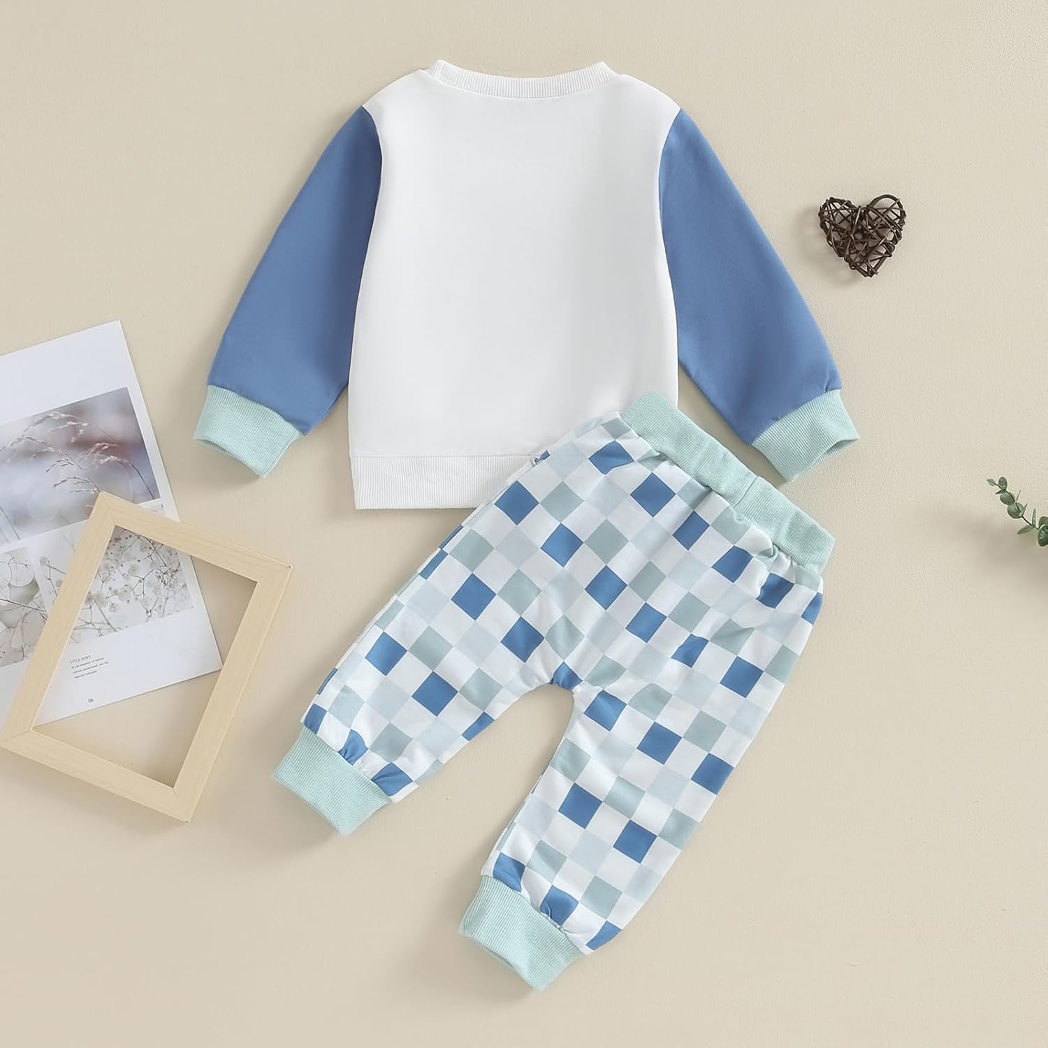 Kupretty Toddler Baby Boy Fall Winter Clothes Color Block Long Sleeve Sweatshirt Pullover Tops + Joggers Pants Outfit Set