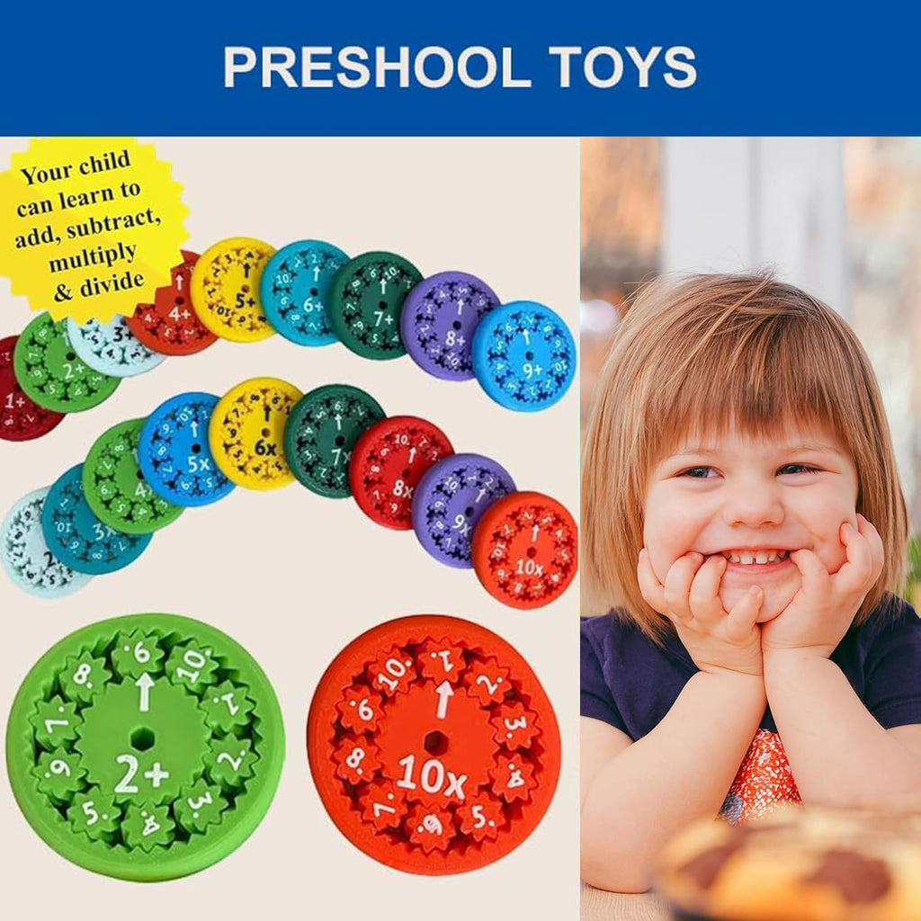 Math Fidget Spinners,3D Printed Math Fidget Toy Multiplication,Math Fact Fidget Toys for Kids Fun Early Education Math Fidget Spinner Games,Perfect for Stimmers & Fidgeters 9pcs (Add Or Subtract)