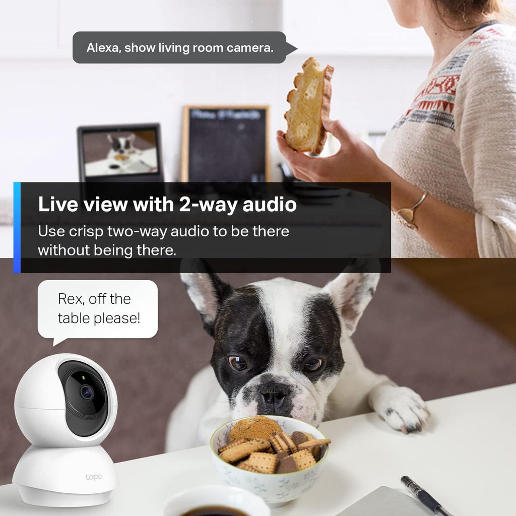 Tapo TP-Link 2K Pan/Tilt Security Camera for Baby Monitor, Dog Camera w/Motion Detection and Tracking, 2-Way Audio, Night Vision, Cloud &SD Card Storage, Works w/Alexa & Google Home C210