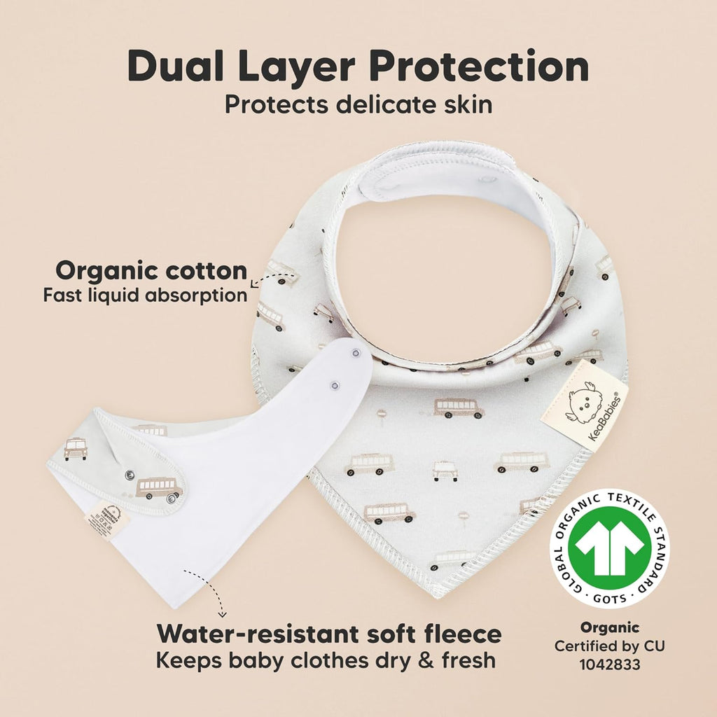 8-Pack Organic Baby Bandana Bibs for Boys, Girls - Super Absorbent Triangle Baby Bibs for Drooling and Teething Infant, 100% Cotton Extra Soft for Newborn, Infant 0-36 Months (Vessels)