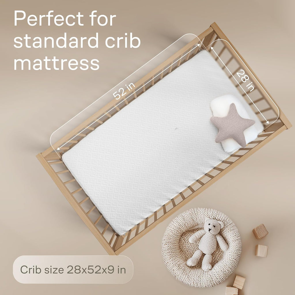 Niagara Crib 3 Pack 100% Waterproof Mattress Protector, Soft Breathable Crib Mattress Protector with Deep Pocket, Mattress Pad for Toddler and Baby (52x28, White) - Viscose Made from Bamboo