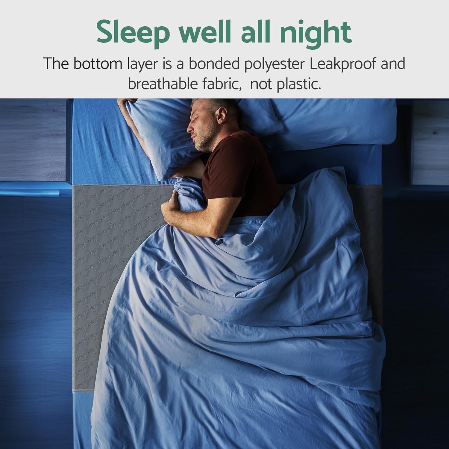 CoolShields Waterproof Bed Pads, 60" x 36" Washable Reusable Mattress Protector Bedwetting Pad for Incontinence