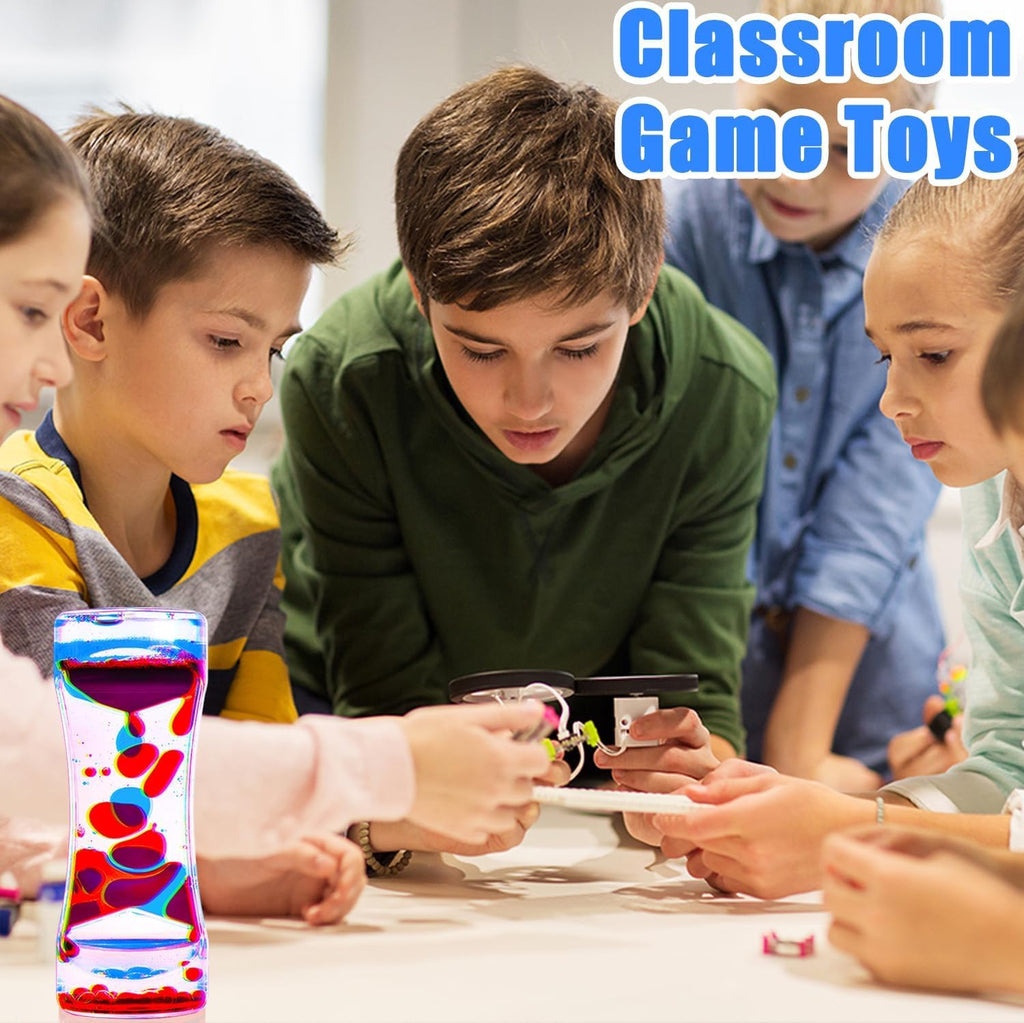 Liquid Motion Bubbler Sensory Toys, 12 Pack Liquid Timer Desktop Colorful Hourglass Liquid Bubbler, Small Calming Relaxing Toys Sensory Anxiety Autism ADHD Fidget Toys