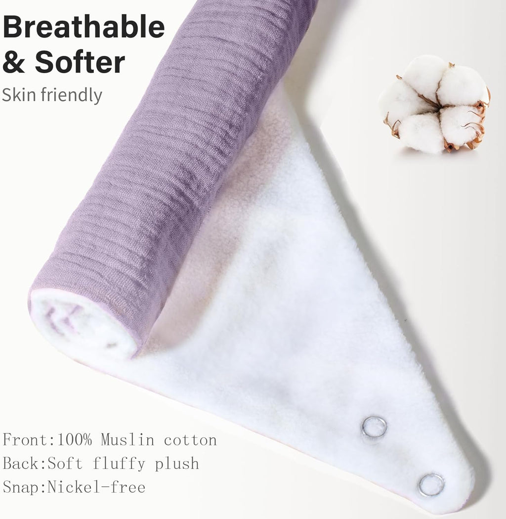 Muslin Baby Bibs,Soft Triangular Baby Bandana Drool Bibs for Baby Boy Girl,Solid Colors Bib for Drooling Teething