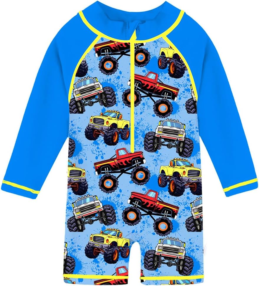 Funnycokid Baby Swimsuit Boy Toddler Bathing Suit Rash Guard UPF 50+ Swimwear 6 Months-4T