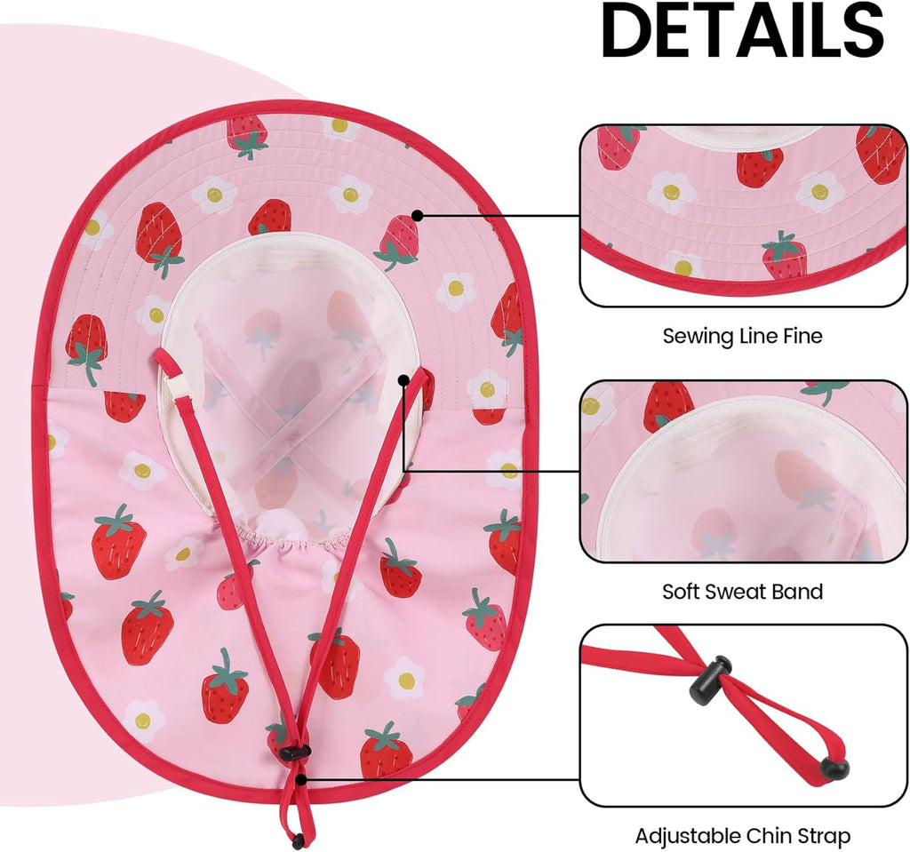 Baby Sun Hat with Neck Flap for Sun Protection Toddler Beach Hat UPF 50+ Outdoors 0-6 Years Boys Girls