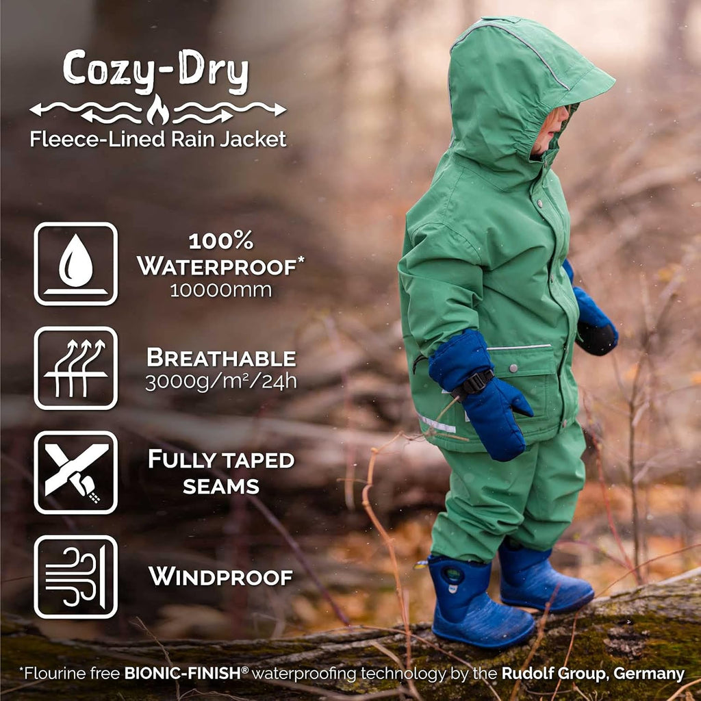 JAN & JUL Waterproof Fleece Lined Rain Jacket, Raincoat for Kids