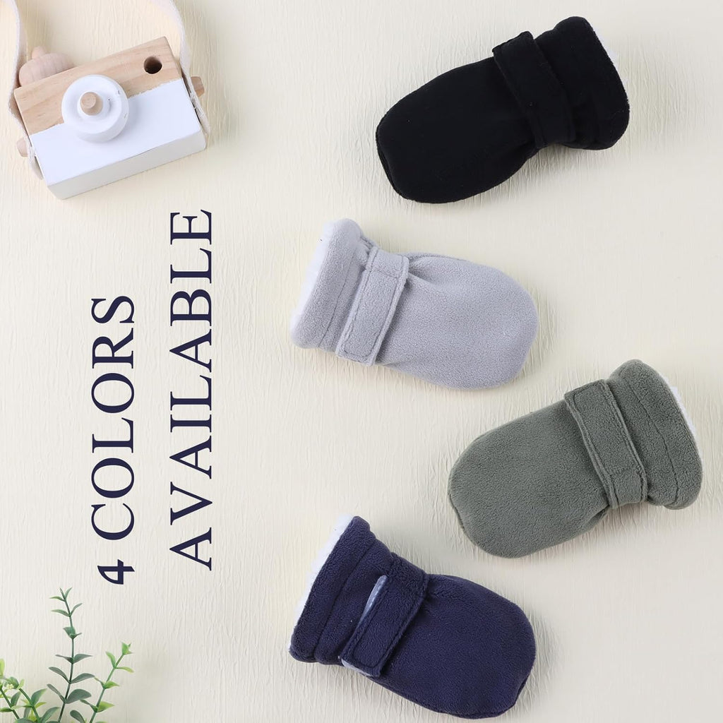 Zsedrut No Scratch Baby Mittens Toddler Infant Fleece Lined Gloves Winter Warm Mitten for Baby Boys Girls