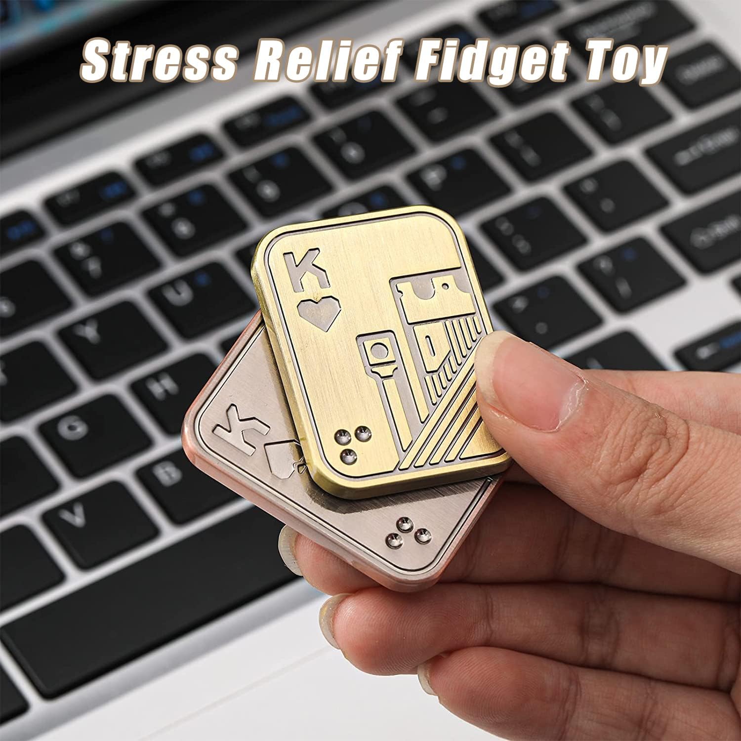 STONESTAR Fidget Toys Pack - Magnetic Metal Fidget Slider Haptic Coin Collection, EDC Fidget Toy for Adults, Helps Relieve ADHD/Anxiety/Stress (Gold)