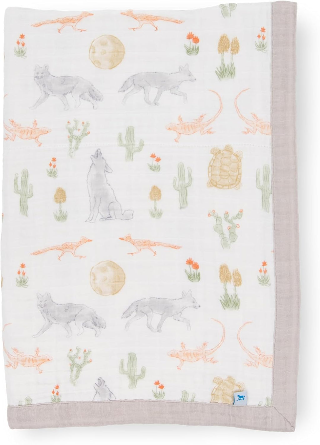 Little Unicorn Newborn Receiving Quilt | Ultra- Soft, Multi-Layered Muslin Fabric | Gift for Newborns & on-The-go (Desert Night)