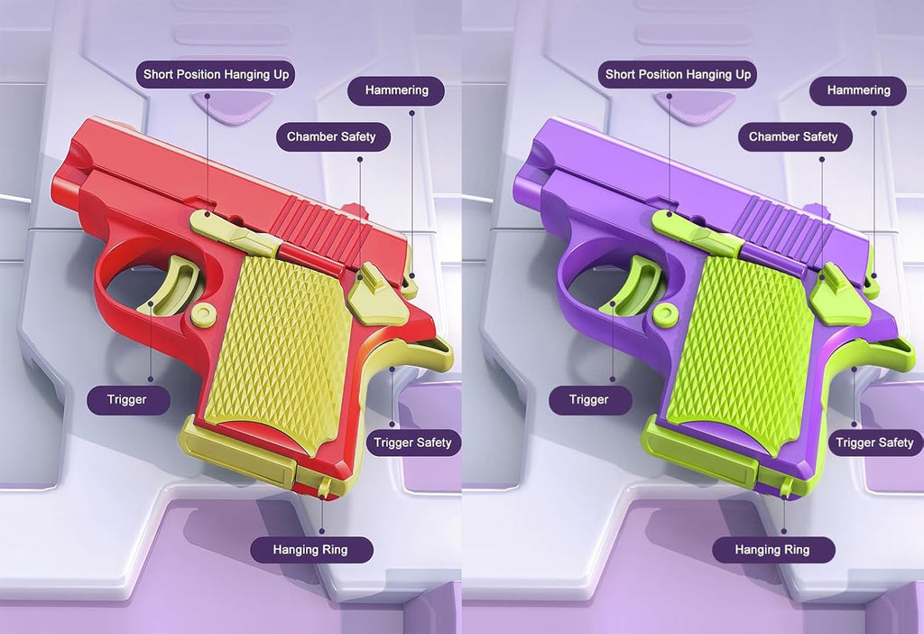 2024 New 1911 Model Radish Fun and Safe Toys,Fidget Toys Suitable for Relieving ADHD and Anxiety,Stress Relief Funny Toys for Adults,The Fun Gift for Adults and Kids (Red&Purple / 2 PCS Pack)