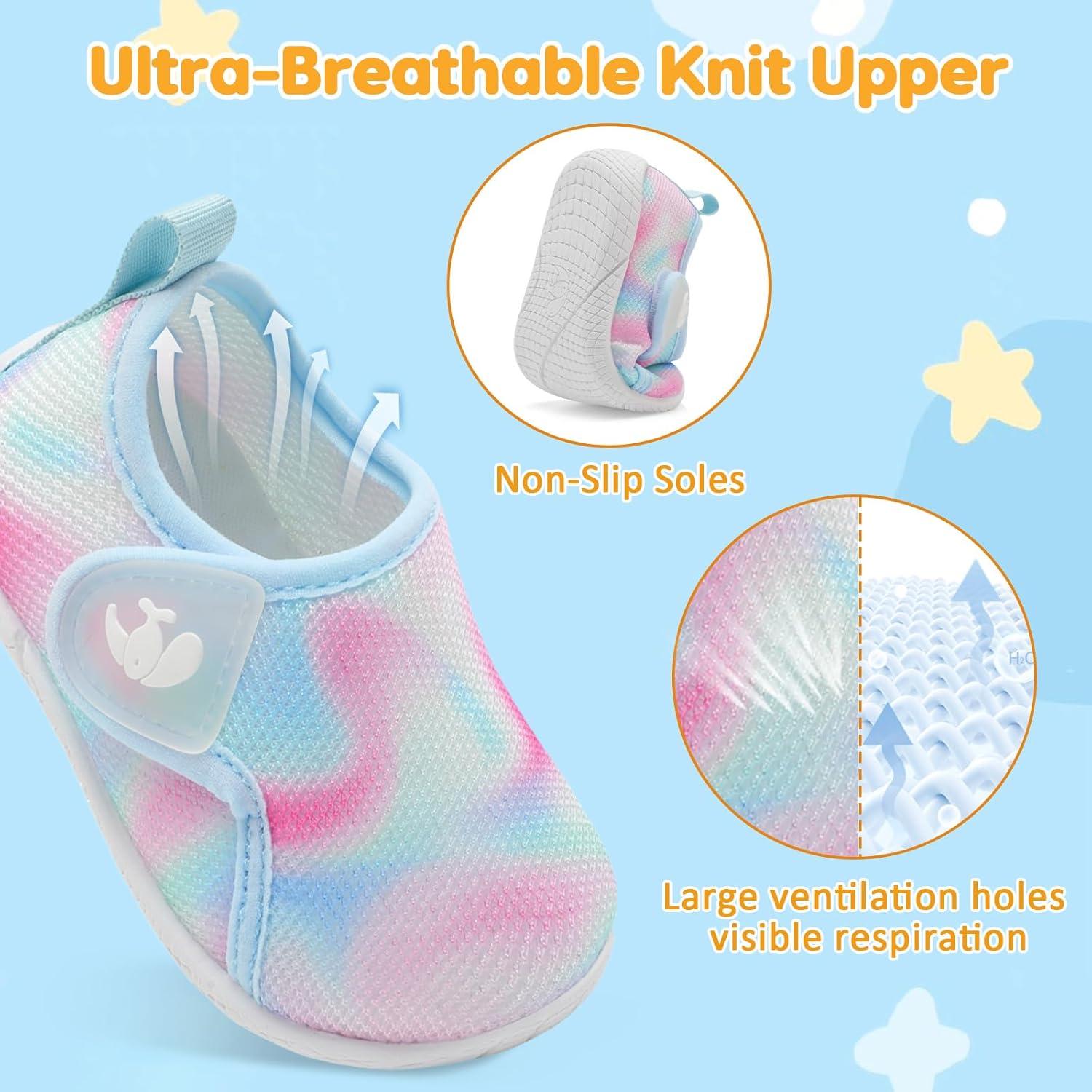 FEETCITY Toddler Walking Shoes Slip On Toddler Shoes Boys Girls Kids Sports Sneakers Casual School Shoes Barefoot Shoes