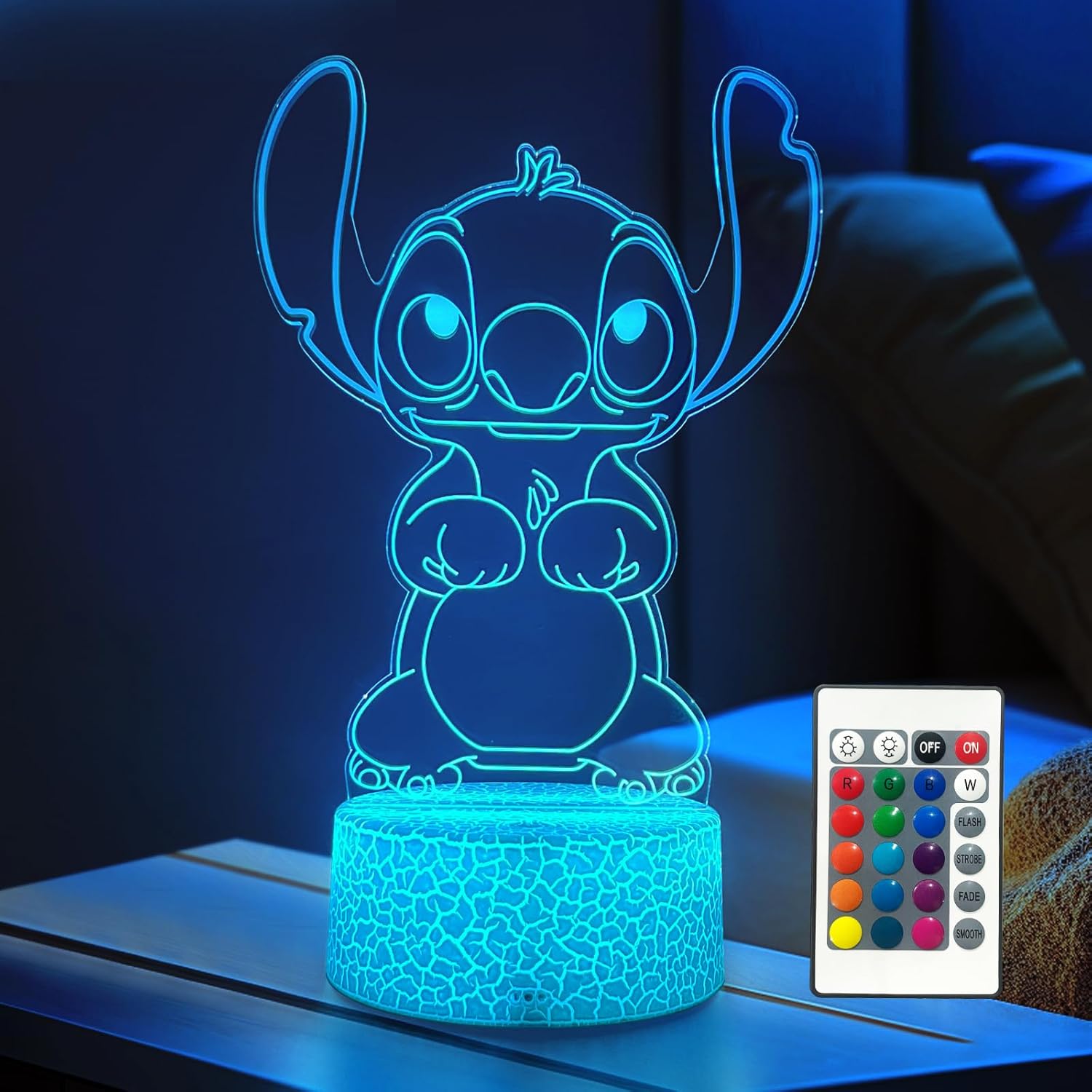 Cool Night Light,16 Color Night Light,3D LED Lamp with Smart Remote Control,Boy Gifts for Children's Room Decoration,Christmas Holiday Gifts