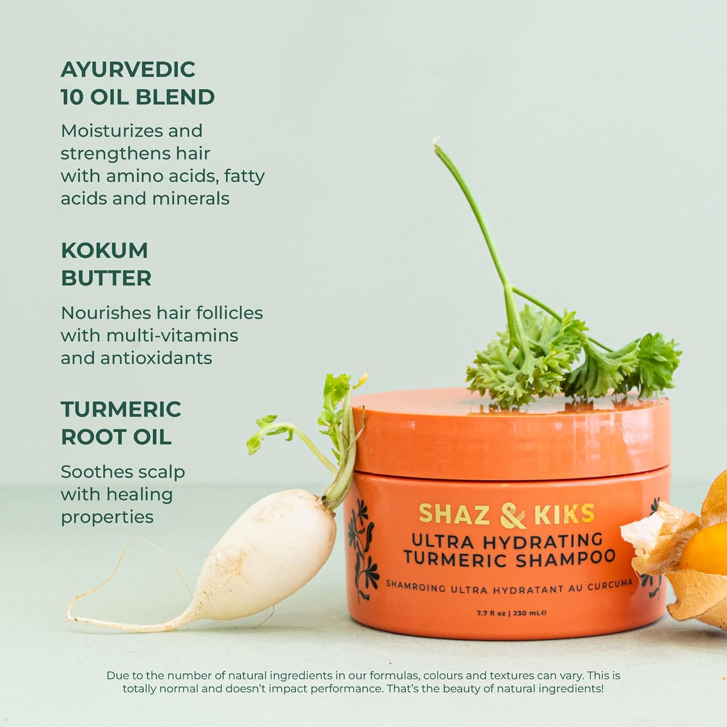 SHAZ & KIKS Ultra Hydrating Turmeric Shampoo | Sulfate-Free Shampoo for Dry, Itchy, Flaky Scalp | Deliver Deep Hydration with Turmeric & Kokum Butter