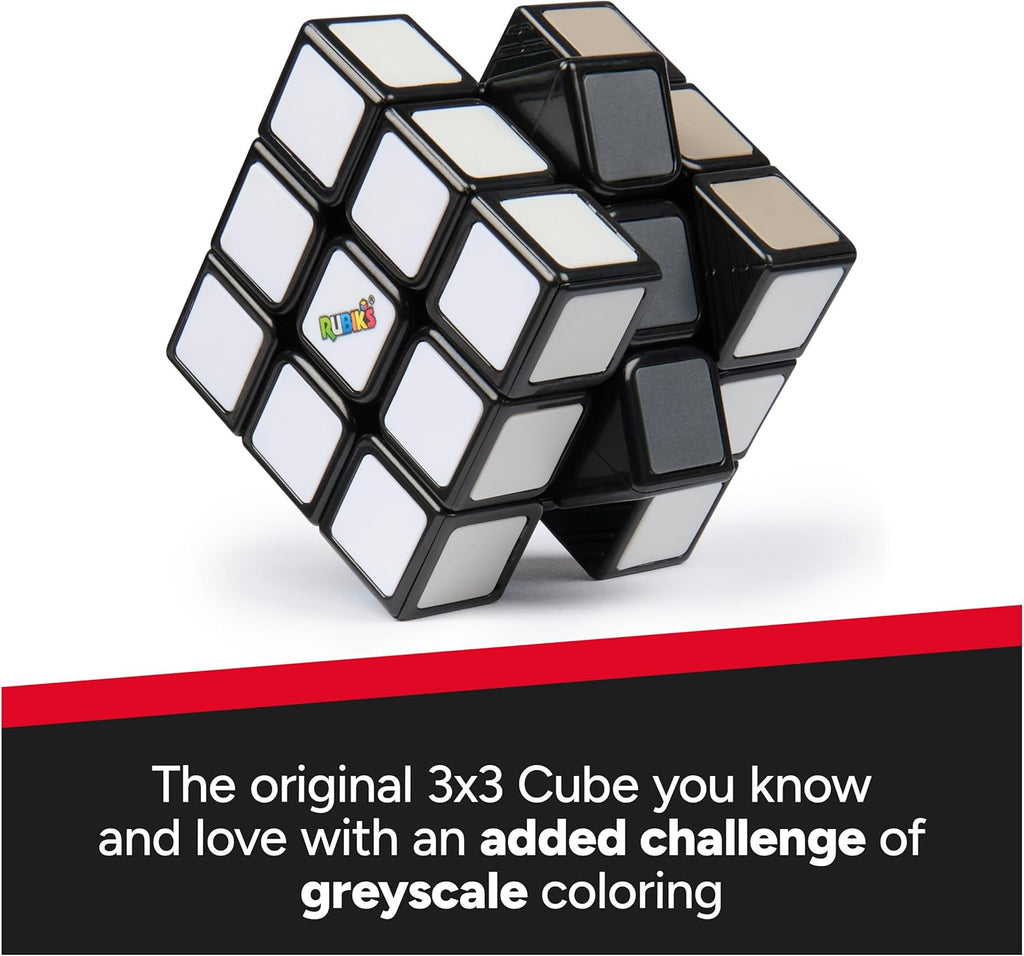 Rubik’s Cube Greyscale Wednesday Cube from The Hit TV Series Wednesday, Problem-Solving Challenging Brain Teaser Fidget Toy, Adults & Kids Ages 8+