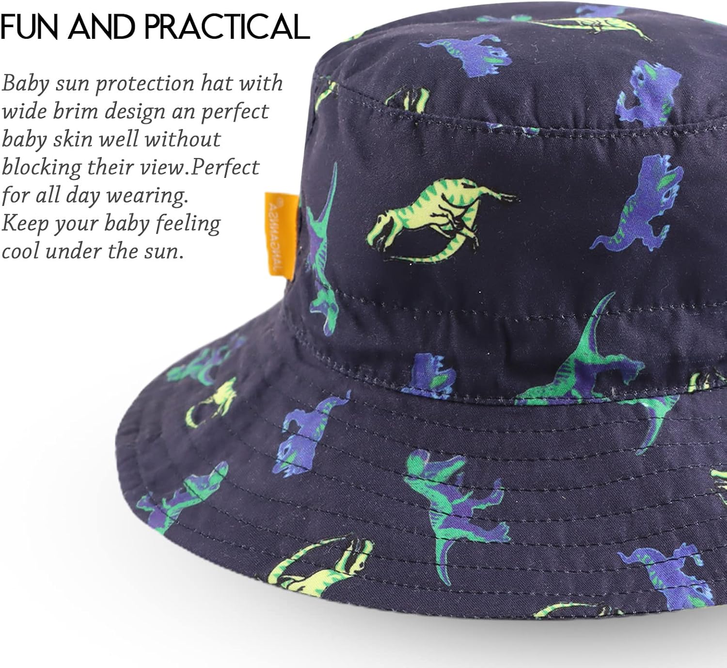 JANGANNSA Cotton Baby Sun Hat Infant Toddler Boys Girls Bucket Hats Summer Sun Protection Kids Beach Caps